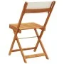 Folding garden chairs 4 units solid wood and cream fabric by , Garden chairs - Ref: Foro24-3214610, Price: 174,46 €, Discount: %