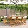 Faltbare Gartenstühle, 8 Stück, Massivholz und cremefarbener Stoff. von , Gartenstühle - Ref: Foro24-3214612, Preis: 296,47 €...