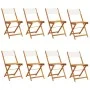 Faltbare Gartenstühle, 8 Stück, Massivholz und cremefarbener Stoff. von , Gartenstühle - Ref: Foro24-3214612, Preis: 296,47 €...