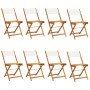 Faltbare Gartenstühle, 8 Stück, Massivholz und cremefarbener Stoff. von , Gartenstühle - Ref: Foro24-3214612, Preis: 280,89 €...