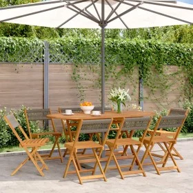 Faltbare Gartenstühle, 8 Stück Massivholz Akazie in Grau. von , Gartenstühle - Ref: Foro24-3214606, Preis: 340,18 €, Rabatt: %