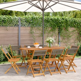 Faltbare Gartenstühle, 8 Stück Massivholz Akazie in Grau. von , Gartenstühle - Ref: Foro24-3214606, Preis: 326,40 €, Rabatt: %
