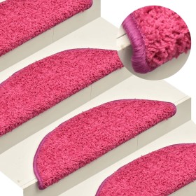 Alfombras de peldaños de escalera 15 uds rosa 65x21x4 cm