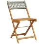 Folding garden chairs 6 pcs solid wood and gray PE rattan by , Garden chairs - Ref: Foro24-3214596, Price: 244,12 €, Discount: %