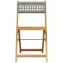 Faltbare Gartenstühle, 6 Stück, Massivholz und graues PE-Rattan von , Gartenstühle - Ref: Foro24-3214596, Preis: 244,12 €, Ra...