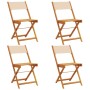 Faltbare Gartenstühle, 4 Stück Massivholz und beige Stoff von , Gartenstühle - Ref: Foro24-3214619, Preis: 162,62 €, Rabatt: %