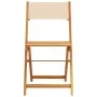 Folding garden chairs 4 pcs solid wood and beige fabric by , Garden chairs - Ref: Foro24-3214619, Price: 169,52 €, Discount: %