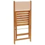 Folding garden chairs 4 pcs solid wood and beige fabric by , Garden chairs - Ref: Foro24-3214619, Price: 169,52 €, Discount: %