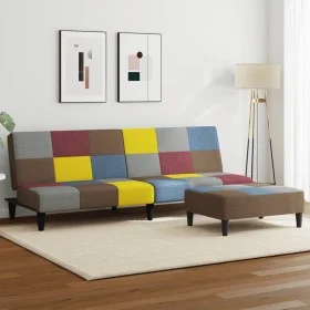 2-seater sofa bed with Patchwork fabric ottoman by , Sofas - Ref: Foro24-3258121, Price: 307,62 €, Discount: %