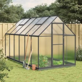 Greenhouse with anthracite aluminum base frame 334x169x202 cm by , Greenhouses - Ref: Foro24-3266331, Price: 619,98 €, Discou...