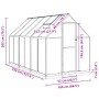 Gewächshaus mit anthrazitfarbenem Aluminiumrahmen 334x169x202 cm von , Gewächshäuser - Ref: Foro24-3266331, Preis: 632,18 €, ...