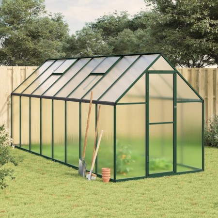 Gewächshaus mit grünem Aluminiumrahmen 445x169x195 cm von , Gewächshäuser - Ref: Foro24-3266333, Preis: 678,52 €, Rabatt: %