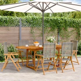 7-piece garden dining set made of gray PE rattan and acacia wood by , Garden sets - Ref: Foro24-3281719, Price: 753,24 €, Dis...