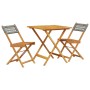 3-teiliges Bistro-Set aus grauem PE-Rattan und Massivholz von , Gartensets - Ref: Foro24-3281863, Preis: 155,78 €, Rabatt: %