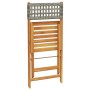 3-teiliges Bistro-Set aus grauem PE-Rattan und Massivholz von , Gartensets - Ref: Foro24-3281863, Preis: 155,78 €, Rabatt: %