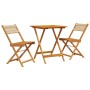 3-piece bistro set made of beige polypropylene and solid wood by , Garden sets - Ref: Foro24-3281759, Price: 155,75 €, Discou...