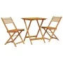 3-piece bistro set made of beige polypropylene and solid wood by , Garden sets - Ref: Foro24-3281759, Price: 147,29 €, Discou...