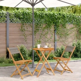 3-teiliges Bistro-Set aus Polypropylen und massivem grauem Holz von , Gartensets - Ref: Foro24-3281746, Preis: 134,83 €, Raba...