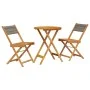 3-piece bistro set made of gray polypropylene and solid wood by , Garden sets - Ref: Foro24-3281746, Price: 134,83 €, Discoun...