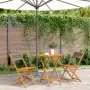 3-piece bistro set made of gray polypropylene and solid wood by , Garden sets - Ref: Foro24-3281842, Price: 152,59 €, Discoun...