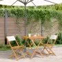3-piece bistro set, fabric and solid white cream wood by , Garden sets - Ref: Foro24-3281868, Price: 150,85 €, Discount: %