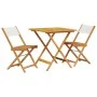 3-piece bistro set, fabric and solid white cream wood by , Garden sets - Ref: Foro24-3281868, Price: 150,85 €, Discount: %