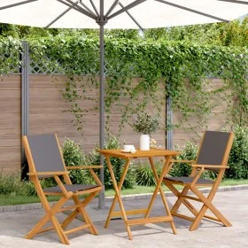 Juego de bistro de 3 piezas tela y madera maciza antracita de , Conjuntos de jardín - Ref: Foro24-3281809, Precio: 164,67 €, ...
