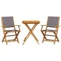 3-teiliges Bistro-Set aus Stoff und massivem Anthrazit-Holz von , Gartensets - Ref: Foro24-3281809, Preis: 164,67 €, Rabatt: %