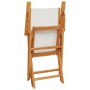3-teiliges Bistro-Set aus Stoff und massivem Holz in Creme-Weiß. von , Gartensets - Ref: Foro24-3281856, Preis: 174,91 €, Rab...