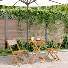 3-teiliges Bistro-Set aus Stoff und massivem Holz in Taupe-Farbe. von , Gartensets - Ref: Foro24-3281750, Preis: 133,12 €, Ra...
