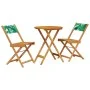 3-piece bistro set, fabric, solid wood, leaf print by , Garden sets - Ref: Foro24-3281752, Price: 133,12 €, Discount: %