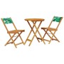 Juego de bistro de 3 piezas tela madera maciza estampado hojas de , Conjuntos de jardín - Ref: Foro24-3281752, Precio: 131,39...