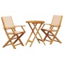 3-piece bistro set in beige fabric and solid wood by , Garden sets - Ref: Foro24-3281799, Price: 152,10 €, Discount: %