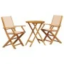 3-teiliges Bistro-Set aus Stoff und massivem Holz in Beige. von , Gartensets - Ref: Foro24-3281799, Preis: 173,33 €, Rabatt: %
