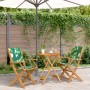 3-teiliges Bistro-Set aus Stoff und massivem Holz mit Blattmuster. von , Gartensets - Ref: Foro24-3281800, Preis: 174,28 €, R...