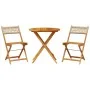 3-piece PE rattan and solid wood beige bistro set by , Garden sets - Ref: Foro24-3281840, Price: 149,11 €, Discount: %