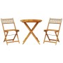 Juego de bistro de 3 piezas ratán PE y madera maciza beige de , Conjuntos de jardín - Ref: Foro24-3281840, Precio: 140,90 €, ...