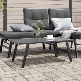 Gartentisch aus schwarzem pulverbeschichtetem Stahl, 90x45x35 cm. von , Gartentische - Ref: Foro24-4008106, Preis: 62,18 €, R...