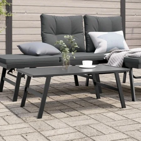 Gartentisch aus schwarzem pulverbeschichtetem Stahl, 90x45x35 cm. von , Gartentische - Ref: Foro24-4008106, Preis: 62,18 €, R...