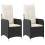 Reclining garden armchairs with 2 black synthetic rattan cushions by , Garden chairs - Ref: Foro24-365685, Price: 212,37 €, D...