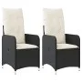 Sillones reclinable jardín cojines 2 uds ratán sintético negro de , Sillas de jardín - Ref: Foro24-365685, Precio: 253,35 €, ...