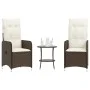 Reclining garden chairs with table 2 pcs brown PE rattan by , Garden chairs - Ref: Foro24-365691, Price: 260,10 €, Discount: %