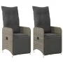Sillones reclinable jardín y cojines 2 uds ratán sintético gris de , Sillas de jardín - Ref: Foro24-365702, Precio: 307,41 €,...