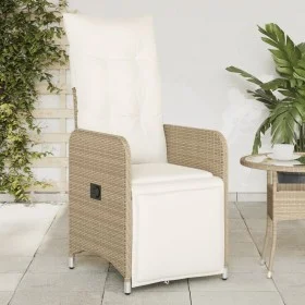 Verstellbarer Gartenstuhl mit beigen Kissen aus synthetischem Rattan. von , Gartenstühle - Ref: Foro24-365698, Preis: 154,36 ...