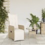 Verstellbarer Gartenstuhl mit beigen Kissen aus synthetischem Rattan. von , Gartenstühle - Ref: Foro24-365698, Preis: 134,27 ...