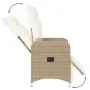Reclining garden chair with beige synthetic rattan cushions by , Garden chairs - Ref: Foro24-365698, Price: 153,73 €, Discoun...