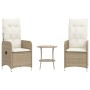 Garten-Liegestühle mit Tisch, 2 Stück, Rattan-Optik in Beige. von , Gartenstühle - Ref: Foro24-365693, Preis: 266,51 €, Rabat...