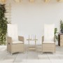 Garten-Liegestühle mit Tisch, 2 Stück, Rattan-Optik in Beige. von , Gartenstühle - Ref: Foro24-365693, Preis: 266,51 €, Rabat...