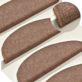 Stair tread carpets 15 units brown 56x17x3 cm by vidaXL, Stair mats - Ref: Foro24-322366, Price: 61,55 €, Discount: %