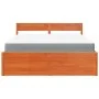 Bed with drawers and solid pine wood mattress brown 160x200 cm by , Beds and slatted bases - Ref: Foro24-3281894, Price: 541,...